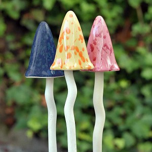 Champignons céramique printemps - lot de 3