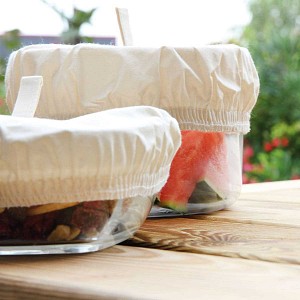 Charlottes couvercles réutilisables en coton bio - lot de 3