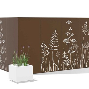 Clôture en métal avec motifs
