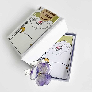 Collier pendentif vraie fleur de pensée