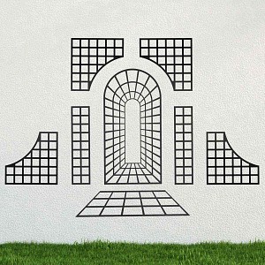 Treillage trompe l'oeil à composer - acier noir