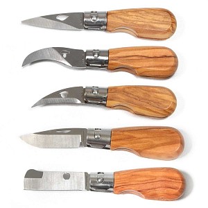 Couteau pliant artisanal en bois d'olivier