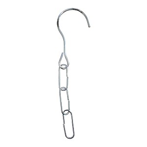 Crochet de suspension avec chaînette en métal gris