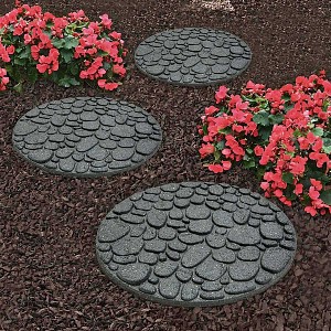 Dalle pavé ronde - Caoutchouc recyclé Gris Diam. 45cm