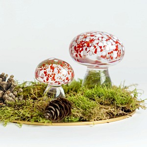Champignon décoratif en verre soufflé - Amanite