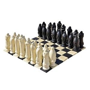 Jeu d'échecs géant en pierre reconstituée 96cm