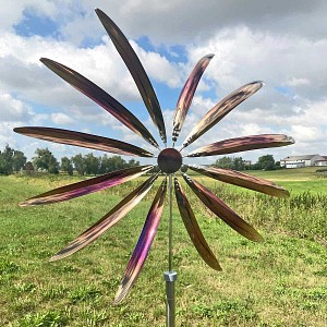 Eolienne Impresia en inox avec pied - Oxydes - H. 175 x l. 55 x P. 15 cm