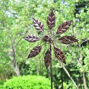 Eolienne Willington en métal avec pied - Bronze antique - H. 119 x l. 40 x P. 31 cm