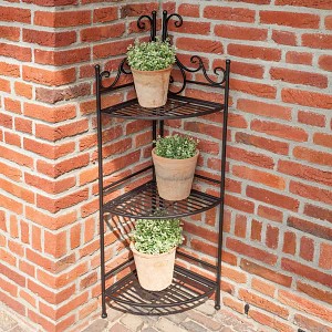 Étagère d'angle pliante en fer 3 niveaux 114cm