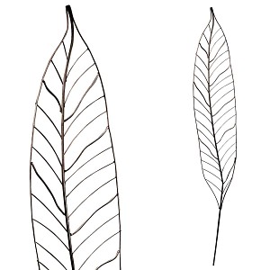 Tuteurs décoratifs en acier peint - Feuille de charme H. 180cm - lot de 2