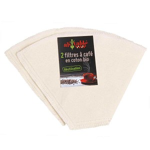 Filtres à café réutilisables en coton bio - lot de 2