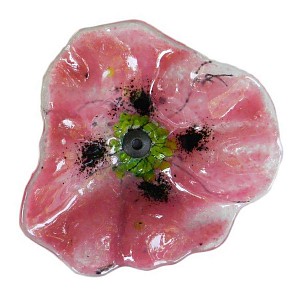 Fleur Coquelicot ROSE en verre