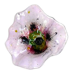 Fleur Coquelicot rose pale en verre