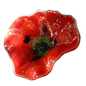 Fleur Coquelicot ROUGE en verre