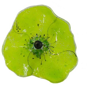 Fleur Coquelicot VERT en verre