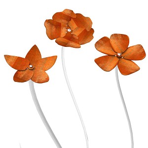 Fleurs décoratives en acier corten