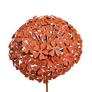 Tuteur fleur Hortensia en fer brut 31cm