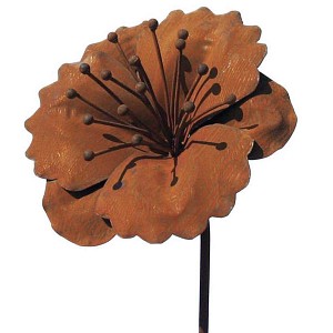 Tuteur fleur Capucine en fer brut 22cm