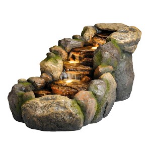 Fontaine de jardin cascade et rochers 110cm
