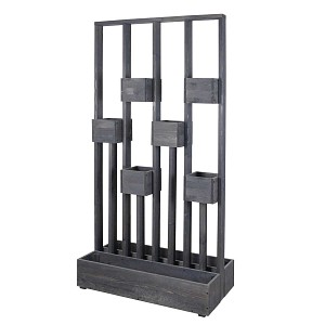 Jardinière avec treillis en bois Haut. 180cm Gris