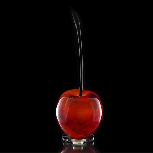 Sculpture - Lampe cerise en cristal rouge