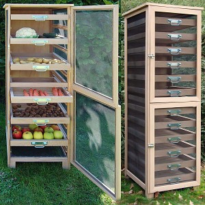 Légumier fruitier 6 tiroirs modèle haut - Poignée métal
