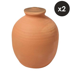 Ollas pot en terre cuite à enterrer - 5 litres - lot de 2