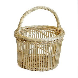 Panier à bouteille en osier blanc