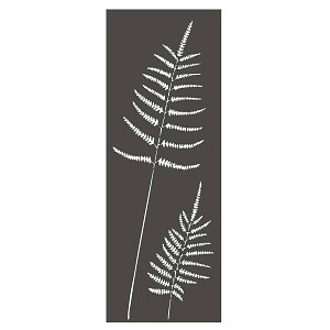 Panneau décoratif extérieur en métal L.53 x H.144cm - Fougère gris
