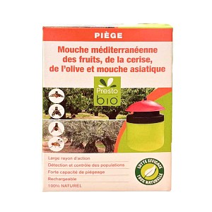 Piège et liquide attractif contre mouches des fruits