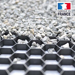 Stabilisateur de gravier drainant et 100% recyclable