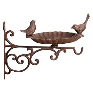 Mangeoire oiseaux en fonte avec accroche murale 28 cm