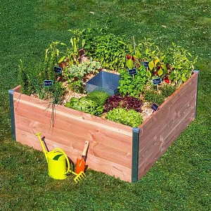 Potager en trou de serrure, keyhole garden en bois