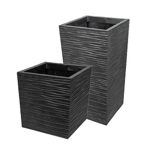 Pot de fleurs gris Serena 100% recyclé