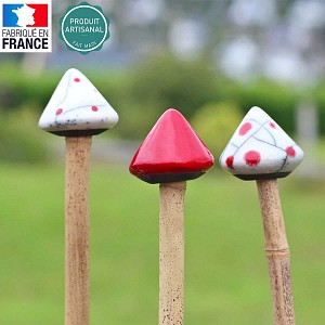 Capuchon blanc rouge x3 - Protege yeux pour tuteur