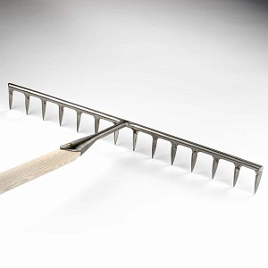 Râteau pour gravier 14 dents inox manche bois Sneeboer