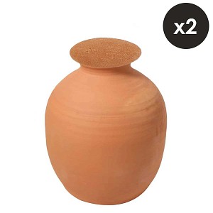 Ollas pot en terre cuite à enterrer - 10 litres - lot de 2