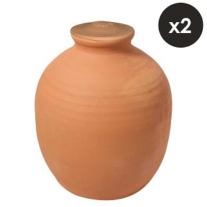 Ollas pot en terre cuite à enterrer - 10 litres - lot de 2