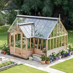 Serre de jardin en bois Portico RHS Gabriel Ash - 11 panneaux