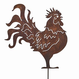 Silhouette Coq - déco de jardin en métal