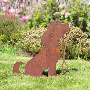 Silhouette Chien - déco de jardin en métal