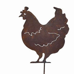 Silhouette Poule - déco de jardin en métal