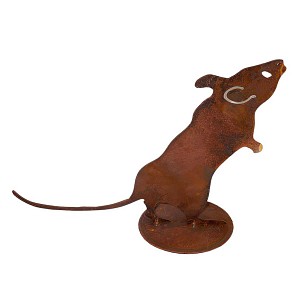 Silhouette souris en métal rouillé - 12cm