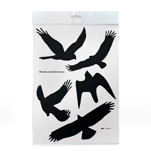 Silhouette anti collision oiseau - 1 feuille de 5 autocollants