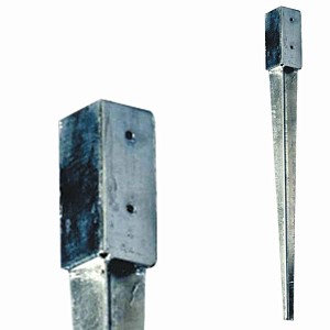 Support de poteau à enfoncer 7x7x75cm acier galvanisé