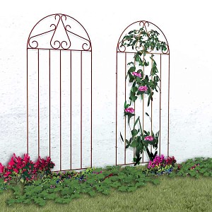Treillage grille Rosier - acier - brun - L. 180 x l. 80cm