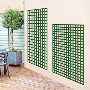 Treillis bois décoratif maille carrée - Vert