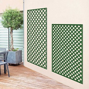Treillis bois décoratif maille losange - Vert