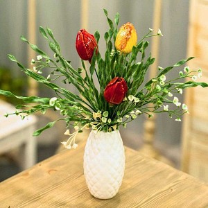 Tulipe en céramique sur tige à planter - Déco jardin